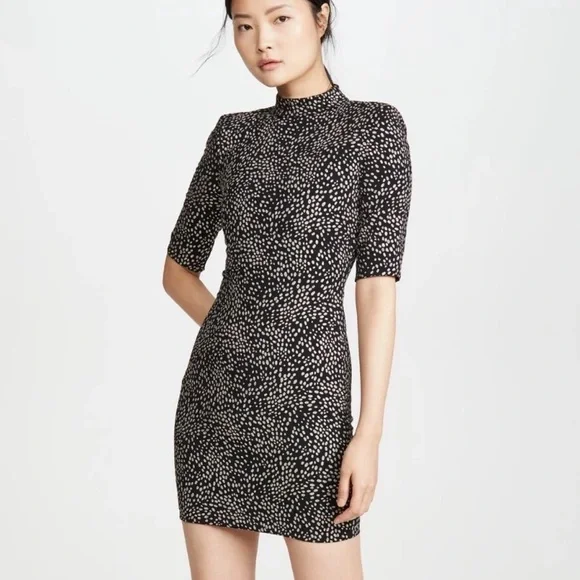 NWT $395 Alice + Olivia Black and Silver Mini Dress - Picture 1 of 11
